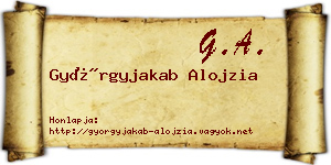 Györgyjakab Alojzia névjegykártya